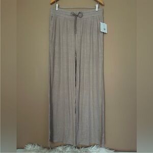Beyond Yoga Wide Leg Ribbed Lounge Pants in Taupe